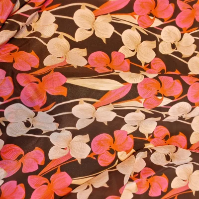 Crepe de Chine Burgundy Orhidee