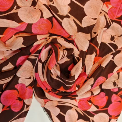 Crepe de Chine Burgundy Orhidee